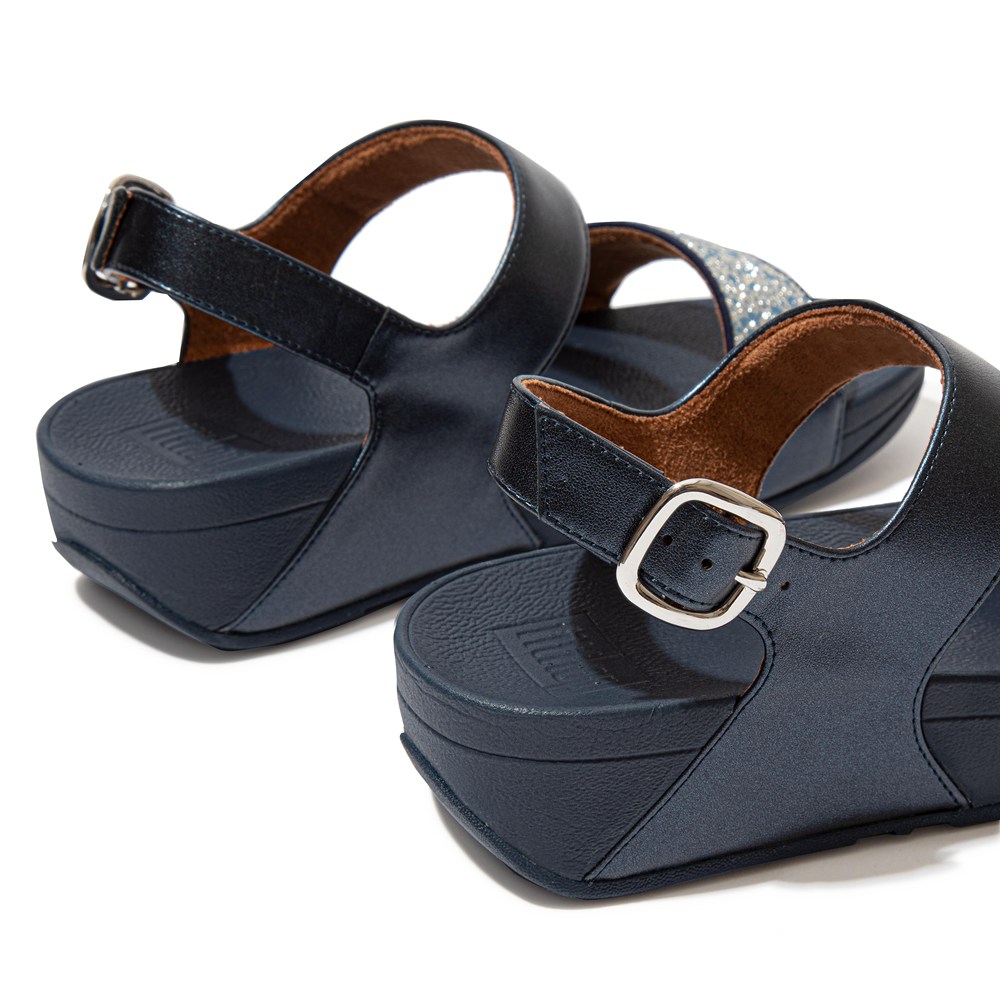 Fitflop Womens Sandals - Lulu Shimmer Back-strap - Navy - 496-ODXUCT
